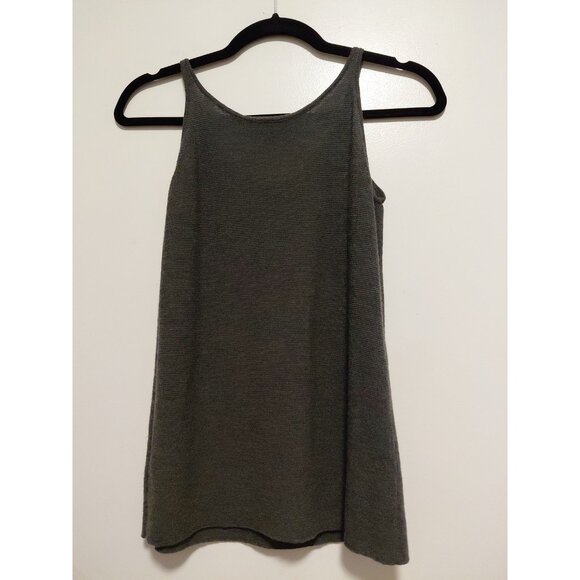 Eileen Fisher Knit Tank Top 100% Wool Gray Petite Small - Picture 5 of 6